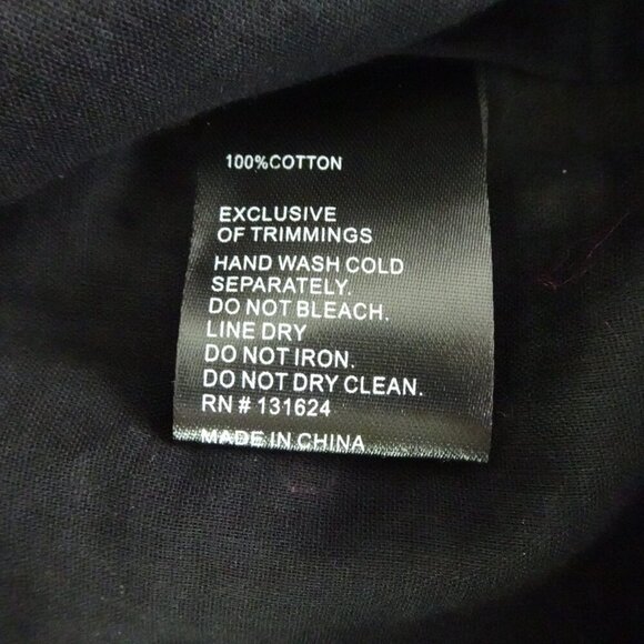 Calessa Embroidered Tunic Top Women's Size M Black Baby Doll Flowy Lined Boho - Picture 11 of 11